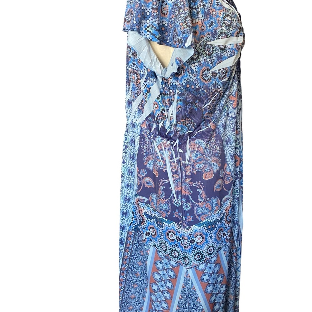 World Unity Embellished V Neck Multi Color Midi D… - image 5